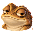 Toad with a flat, unmoved expression.